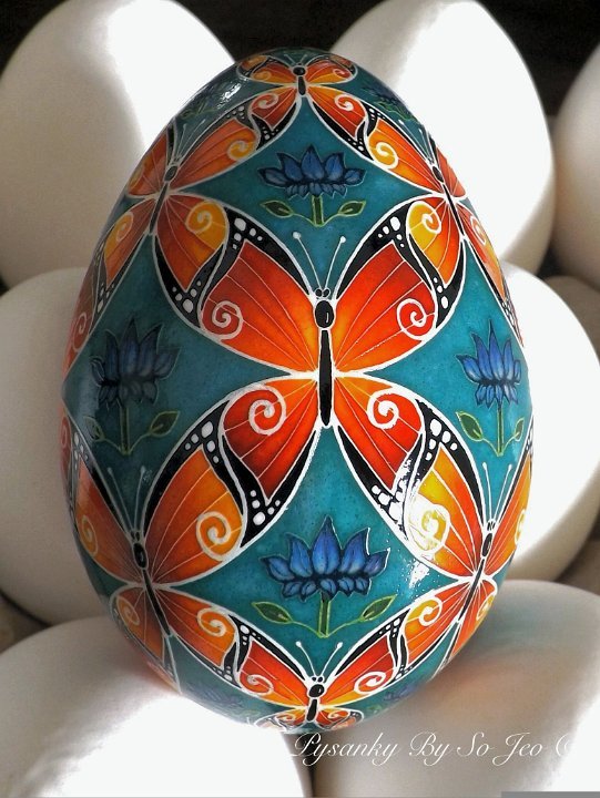 Butterflies II Ukrainian Easter Egg Pysanky By So Jeo